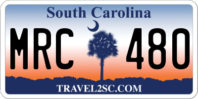 SC license plate MRC480