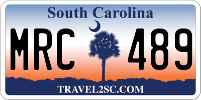 SC license plate MRC489