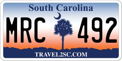 SC license plate MRC492