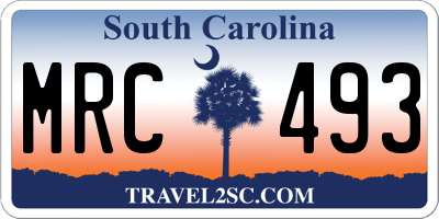 SC license plate MRC493