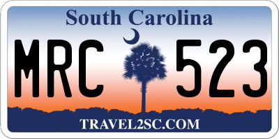 SC license plate MRC523
