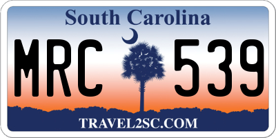 SC license plate MRC539