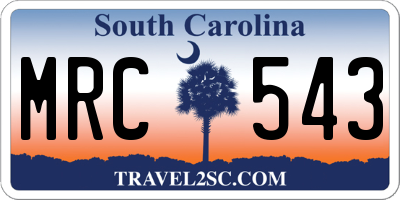 SC license plate MRC543