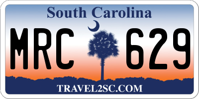 SC license plate MRC629