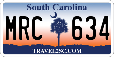 SC license plate MRC634