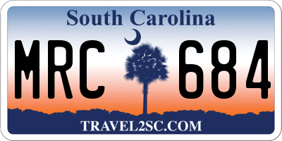 SC license plate MRC684