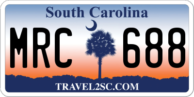 SC license plate MRC688