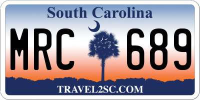 SC license plate MRC689