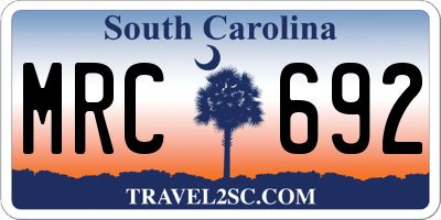 SC license plate MRC692