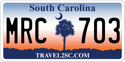 SC license plate MRC703
