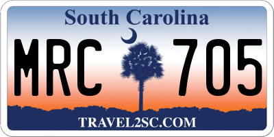 SC license plate MRC705