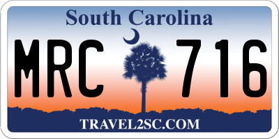 SC license plate MRC716