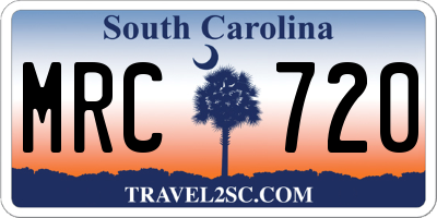 SC license plate MRC720