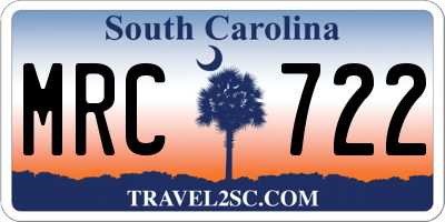 SC license plate MRC722