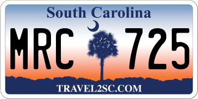SC license plate MRC725