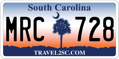 SC license plate MRC728