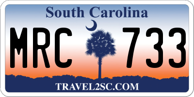 SC license plate MRC733