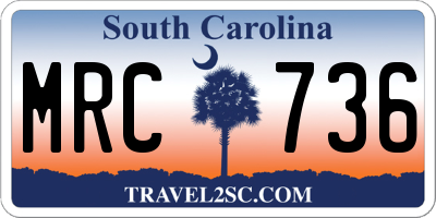 SC license plate MRC736