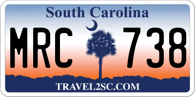 SC license plate MRC738