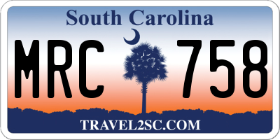 SC license plate MRC758