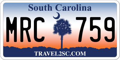 SC license plate MRC759