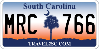 SC license plate MRC766