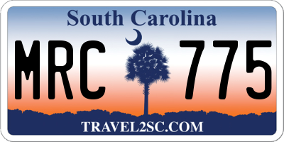 SC license plate MRC775