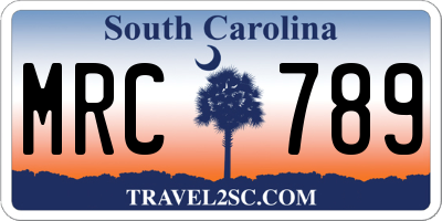 SC license plate MRC789