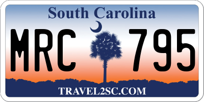 SC license plate MRC795