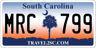 SC license plate MRC799