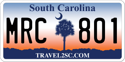 SC license plate MRC801