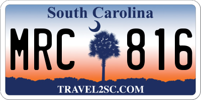 SC license plate MRC816