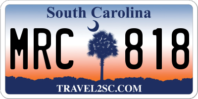SC license plate MRC818