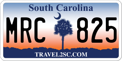 SC license plate MRC825
