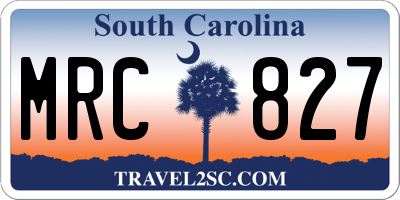 SC license plate MRC827