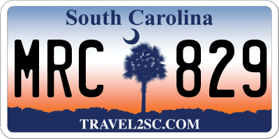 SC license plate MRC829