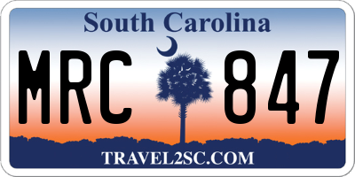 SC license plate MRC847