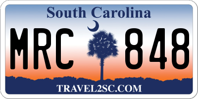 SC license plate MRC848