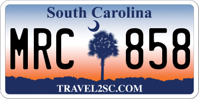 SC license plate MRC858