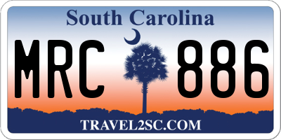 SC license plate MRC886