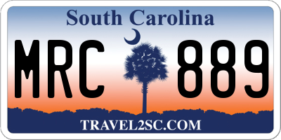 SC license plate MRC889