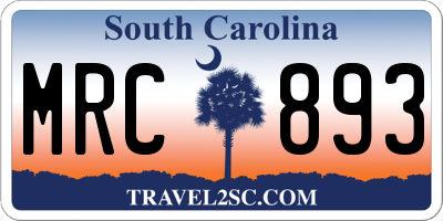 SC license plate MRC893
