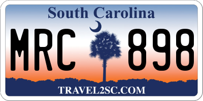 SC license plate MRC898