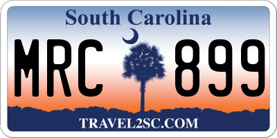 SC license plate MRC899