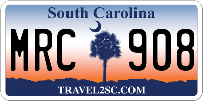 SC license plate MRC908