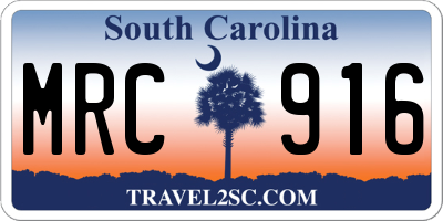 SC license plate MRC916