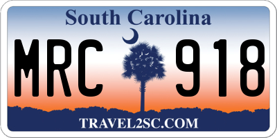 SC license plate MRC918