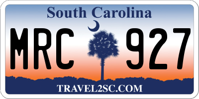 SC license plate MRC927