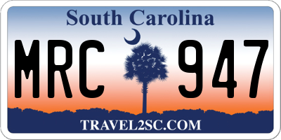 SC license plate MRC947