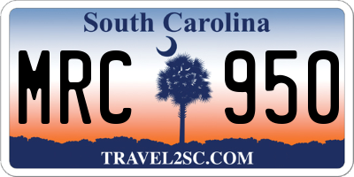 SC license plate MRC950